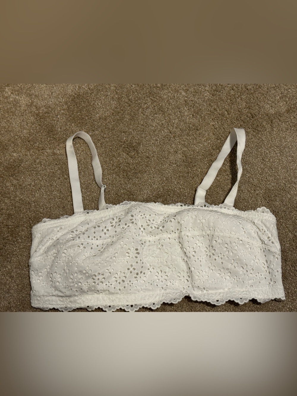 Auden White Eyelet Lace Bralette